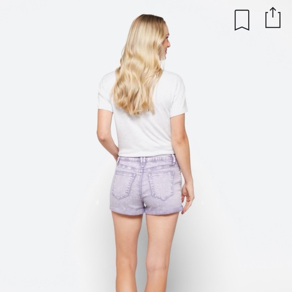 1822 Denim Annabeth High Rise Roll Short NWT 4 Light Purple - Picture 7 of 9